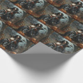 ベルネーズマウンテンライディングオートバイハロウィーン怖い ラッピングペーパー (角)