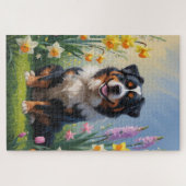 ベルネーズマウンテン春の花絵を描ズ ジグソーパズル (横)