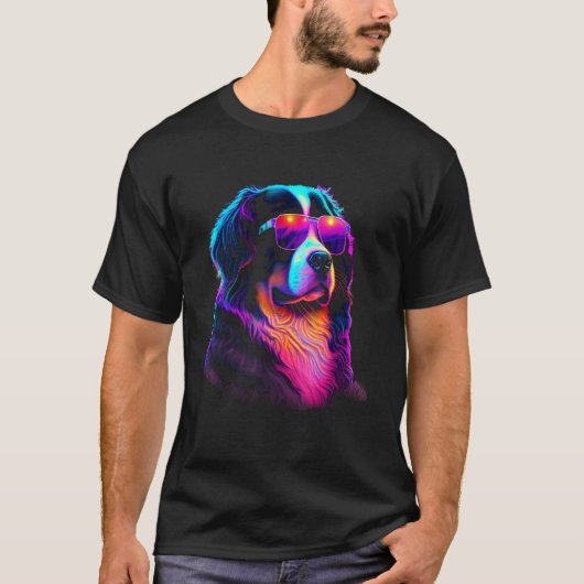 ベルネーズマウンテン犬のオーナーVaporwave Anastic DJ Tシャツ (正面)