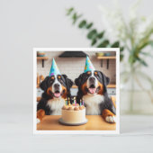 ベルネーズマウンテン犬の招待、犬の誕生日 招待状 (スタンド正面)
