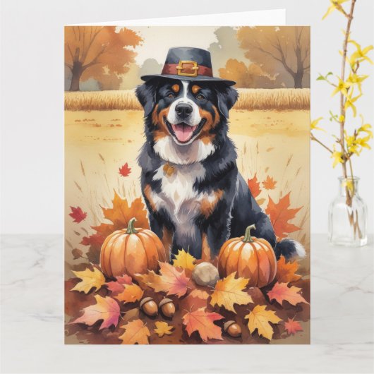 ベルネーズマウンテン紅葉感謝祭 カード (黄色い花)