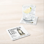 ベルネーズマウンテン結婚ドッグズ スクエアペーパーコースター (インサイチュ)