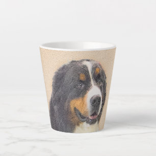 ベルネーズマウンテン絵画ドッグのオリジナル- Bernese Mountain Dog Art カフェラテマグ