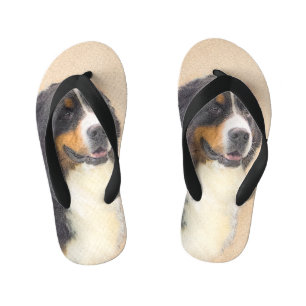 ベルネーズマウンテン絵画ドッグのオリジナル- Bernese Mountain Dog Art キッズビーチサンダル