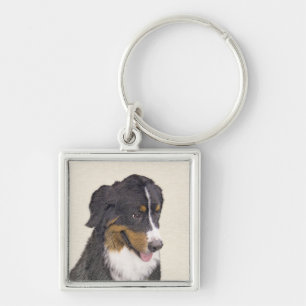 ベルネーズマウンテン絵画ドッグのオリジナル- Bernese Mountain Dog Art キーホルダー