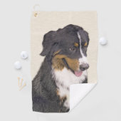 ベルネーズマウンテン絵画ドッグのオリジナル- Bernese Mountain Dog Art ゴルフタオル (インサイチュ)