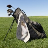 ベルネーズマウンテン絵画ドッグのオリジナル- Bernese Mountain Dog Art ゴルフタオル (グリーン)