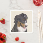 ベルネーズマウンテン絵画ドッグのオリジナル- Bernese Mountain Dog Art スタンダードカクテルナプキン (インサイチュ)