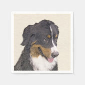 ベルネーズマウンテン絵画ドッグのオリジナル- Bernese Mountain Dog Art スタンダードカクテルナプキン (正面)