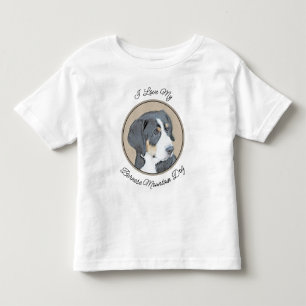 ベルネーズマウンテン絵画ドッグのオリジナル- Bernese Mountain Dog Art トドラーTシャツ