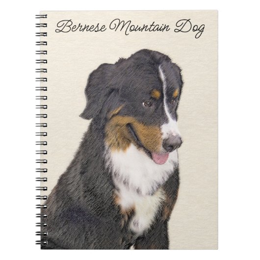 ベルネーズマウンテン絵画ドッグのオリジナル- Bernese Mountain Dog Art ノートブック (正面)