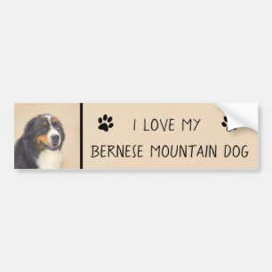 ベルネーズマウンテン絵画ドッグのオリジナル- Bernese Mountain Dog Art バンパーステッカー