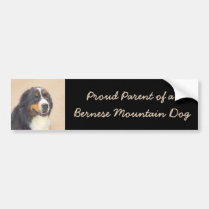ベルネーズマウンテン絵画ドッグのオリジナル- Bernese Mountain Dog Art バンパーステッカー
