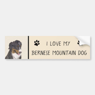 ベルネーズマウンテン絵画ドッグのオリジナル- Bernese Mountain Dog Art バンパーステッカー