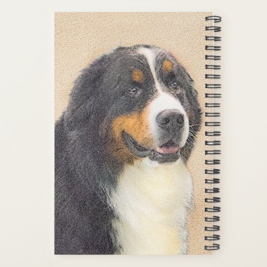 ベルネーズマウンテン絵画ドッグのオリジナル- Bernese Mountain Dog Art プランナー手帳 (裏面)