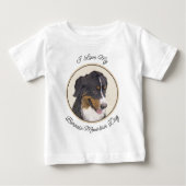 ベルネーズマウンテン絵画ドッグのオリジナル- Bernese Mountain Dog Art ベビーTシャツ (正面)