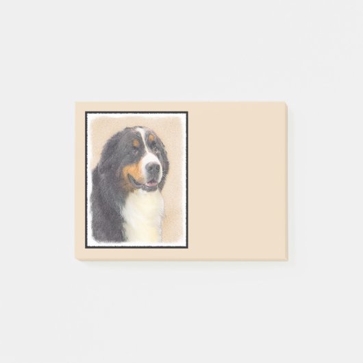 ベルネーズマウンテン絵画ドッグのオリジナル- Bernese Mountain Dog Art ポストイット (正面)