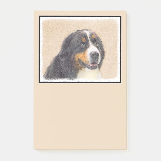 ベルネーズマウンテン絵画ドッグのオリジナル- Bernese Mountain Dog Art ポストイット (正面)