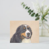 ベルネーズマウンテン絵画ドッグのオリジナル- Bernese Mountain Dog Art ポストカード (スタンド正面)