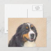 ベルネーズマウンテン絵画ドッグのオリジナル- Bernese Mountain Dog Art ポストカード (正面/裏面)