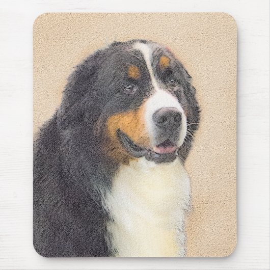 ベルネーズマウンテン絵画ドッグのオリジナル- Bernese Mountain Dog Art マウスパッド (正面)