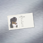 ベルネーズマウンテン絵画ドッグのオリジナル- Bernese Mountain Dog Art マグネット名刺 (インサイチュ)