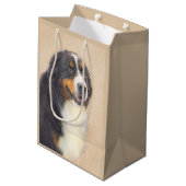 ベルネーズマウンテン絵画ドッグのオリジナル- Bernese Mountain Dog Art ミディアムペーパーバッグ (裏面アングル)