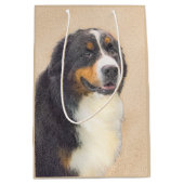 ベルネーズマウンテン絵画ドッグのオリジナル- Bernese Mountain Dog Art ミディアムペーパーバッグ (正面)