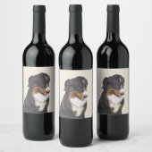 ベルネーズマウンテン絵画ドッグのオリジナル- Bernese Mountain Dog Art ワインラベル (ボトル)
