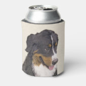 ベルネーズマウンテン絵画ドッグのオリジナル- Bernese Mountain Dog Art 缶クーラー (缶裏面)