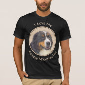 ベルネーズマウンテン絵画ドッグのオリジナル- Bernese Mountain Dog Art Tシャツ (正面)