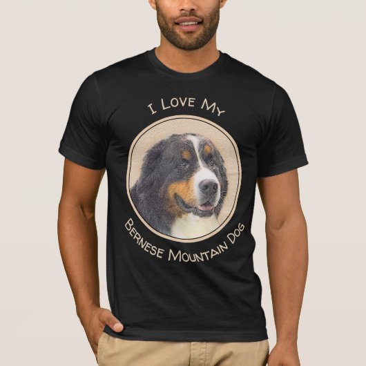 ベルネーズマウンテン絵画ドッグのオリジナル- Bernese Mountain Dog Art Tシャツ (正面)