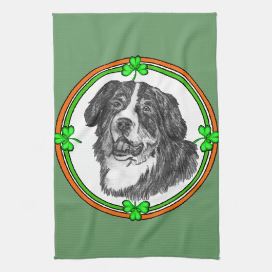 ベルネーズムントンドッグSt patricks キッチンタオル (縦)