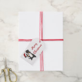 ベルネーズメリークリスマスハッピークリスマスドッグストラック ギフトタグ (より糸付き)