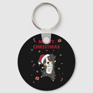 ベルネーズメリークリスマスハッピークリスマスドッグ キーホルダー