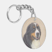 ベルネーズ·マウンテン·ドッグズ絵画·オリジナル·ドッグ·アート キーホルダー (正面左)