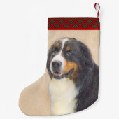 ベルネーズ·マウンテン·ドッグズ絵画·オリジナル·ドッグ·アート スモールクリスマスストッキング (裏面)
