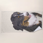 ベルネーズ·マウンテン·ドッグズ絵画·オリジナル·ドッグ·アート ビーチタオル (正面)