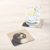 ベルネーズ・マウンテ絵画ンドッグズ – オリジナルドッグアート スクエアペーパーコースター (インサイチュ)