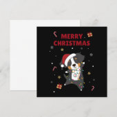 ベルネーゼのクリスマス　ハッピークリスマス　犬の招待状 招待状 (正面/裏面)