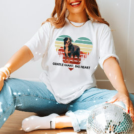 ベルネーゼの心拍：レトロインスパイア犬愛者ティー Tシャツ