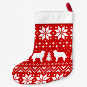 ベルネーゼマウンテンドッグシルエット模様かわいい スモールクリスマスストッキング (裏面)