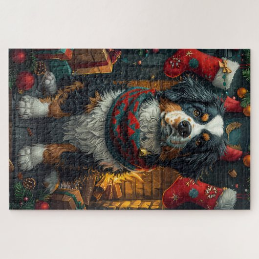 ベルネーゼ山とクリスマスプレゼント暖炉 ジグソーパズル (横)