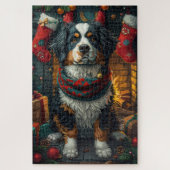 ベルネーゼ山とクリスマスプレゼント暖炉 ジグソーパズル (縦)