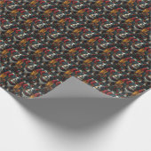 ベルネーゼ山とクリスマスプレゼント暖炉 ラッピングペーパー (角)