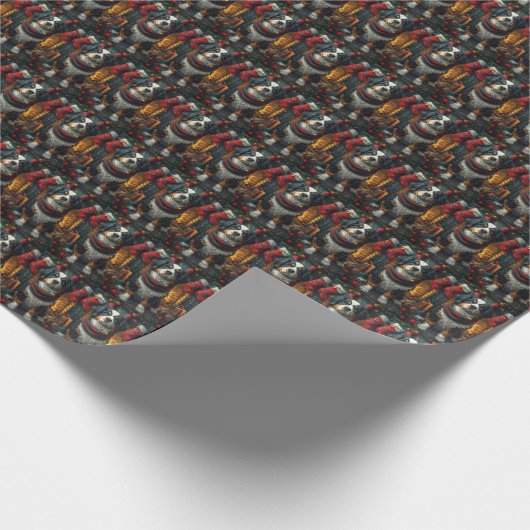 ベルネーゼ山とクリスマスプレゼント暖炉 ラッピングペーパー (角)