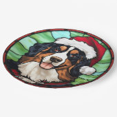 ベルネーゼ山ステンドグラスのクリスマス ペーパープレート (アングル)