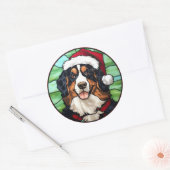 ベルネーゼ山ステンドグラスのクリスマス ラウンドシール (封筒)