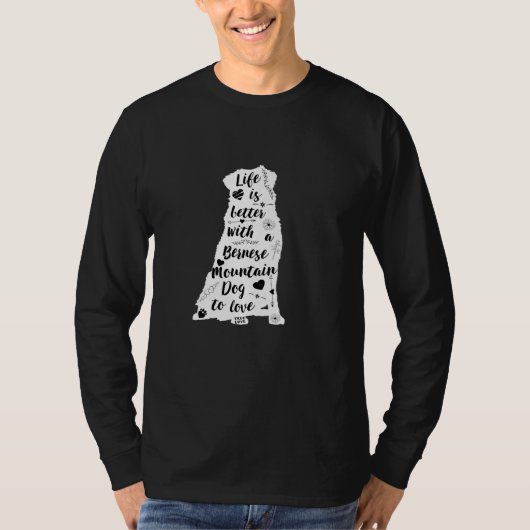 ベルネーゼ山犬のギフト人生が良い Tシャツ (正面)