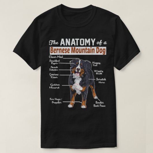 ベルネーゼ山犬のシャツの解剖学 Tシャツ (デザイン正面)